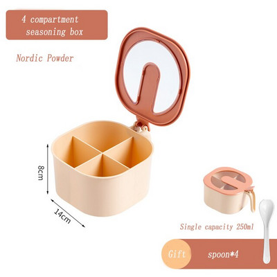 Tekvicové korenie na korenie Dóza na soľ a korenie s viečkom Priehľadná nádoba na korenie Úložný box na korenie Kuchynský box na korenie