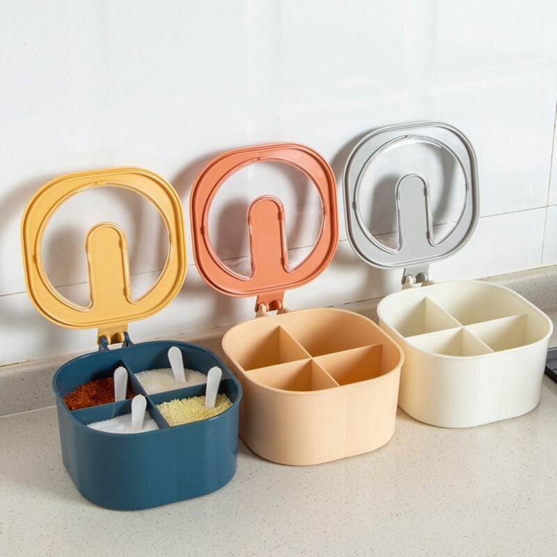 Tekvicové korenie na korenie Dóza na soľ a korenie s viečkom Priehľadná nádoba na korenie Úložný box na korenie Kuchynský box na korenie