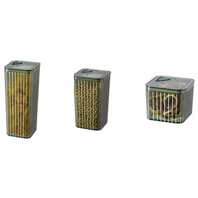 3-dielna nádoba na skladovanie obilnín, uzavretá kuchynská špajza/odolná voči vlhkosti - ideálna na suché potraviny a obilniny