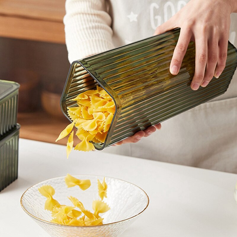 3-dielna nádoba na skladovanie obilnín, uzavretá kuchynská špajza/odolná voči vlhkosti - ideálna na suché potraviny a obilniny