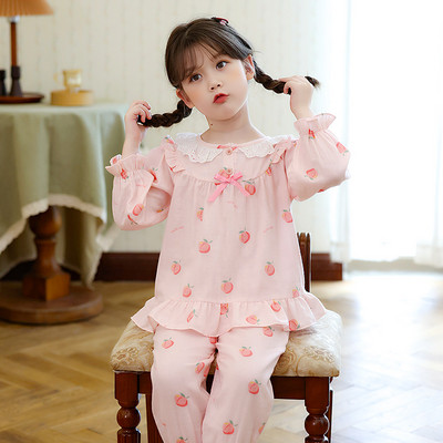 Ležerna dvodijelna pidžama na kopčanje za djevojčice