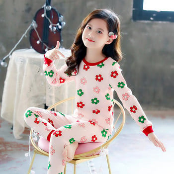 Нов модел детска пижама с флорален десен за момичета