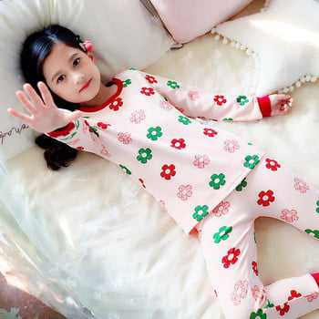 Нов модел детска пижама с флорален десен за момичета