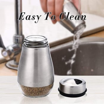 HOT 2Pcs Salt And Pepper Shakers Set - Salt Shaker with Adjustable Pour Holes - Pice Dispenser Refillable