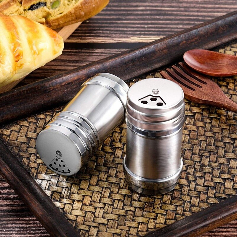 6 ks nerezovej ocele soľ a korenie s otočným vekom cukor korenie korenie, korenie hrniec, korenie hrniec, kuchyňa