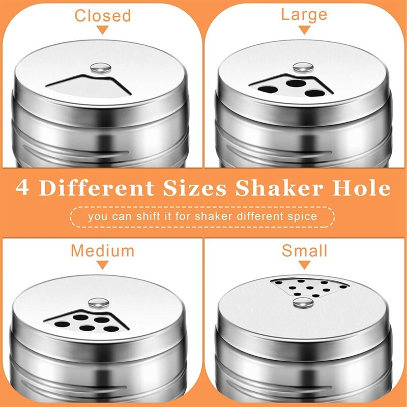 Akcia! 6 ks nerezovej ocele soľ a korenie s otočným viečkom cukor korenie dochucovadlá, korenie dochucovadlo, korenie dochucovadlo, kuchyňa