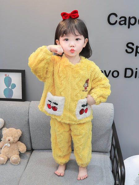 Zimné detské pyžamo s vreckami pre dievčatá