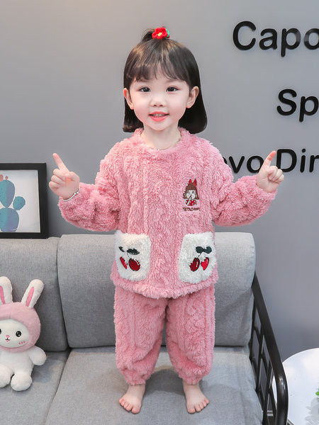 Zimné detské pyžamo s vreckami pre dievčatá