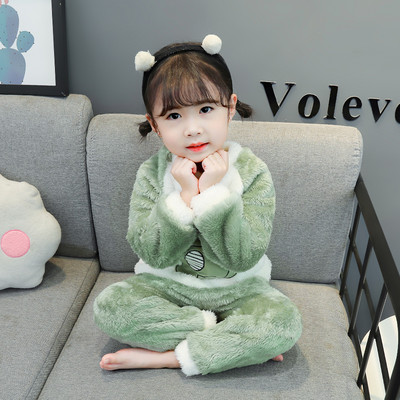 Detské plyšové pyžamo s výšivkou pre dievčatá