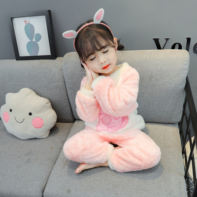 Detské plyšové pyžamo s výšivkou pre dievčatá