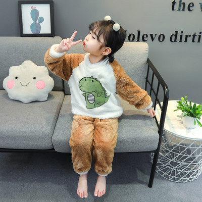 Detské plyšové pyžamo s výšivkou pre dievčatá