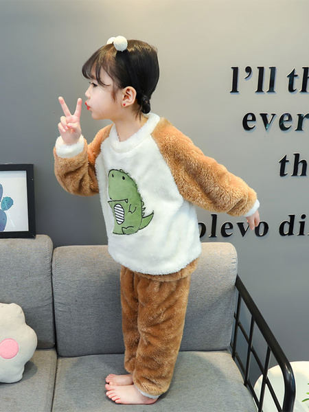 Detské plyšové pyžamo s výšivkou pre dievčatá