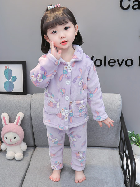 Detské plyšové pyžamo pre dievčatá - dvojdielne