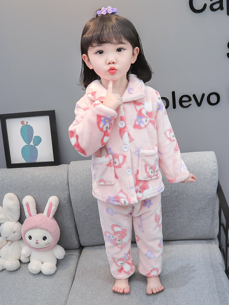 Detské plyšové pyžamo pre dievčatá - dvojdielne