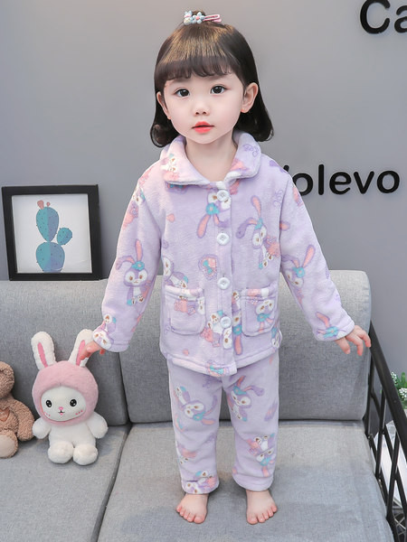 Detské plyšové pyžamo pre dievčatá - dvojdielne