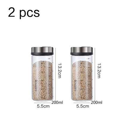Vysoko borosilikátové sklenené korenie, fľaša na korenie, kuchynská soľ, sezamové korenie, vzduchotesná fľaša s otočným viečkom