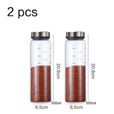 Vysoko borosilikátové sklenené korenie, fľaša na korenie, kuchynská soľ, sezamové korenie, vzduchotesná fľaša s otočným viečkom