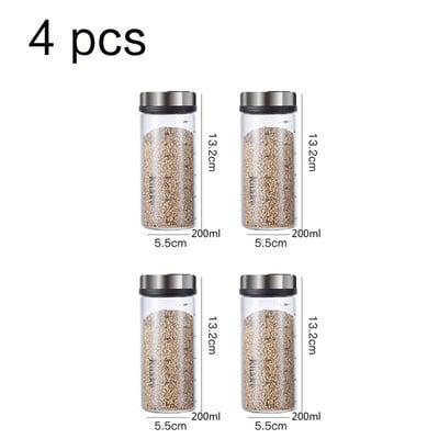 Vysoko borosilikátové sklenené korenie, fľaša na korenie, kuchynská soľ, sezamové korenie, vzduchotesná fľaša s otočným viečkom