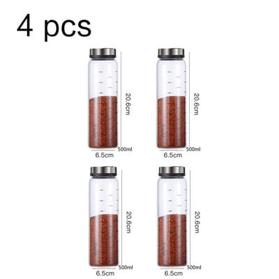Vysoko borosilikátové sklenené korenie, fľaša na korenie, kuchynská soľ, sezamové korenie, vzduchotesná fľaša s otočným viečkom
