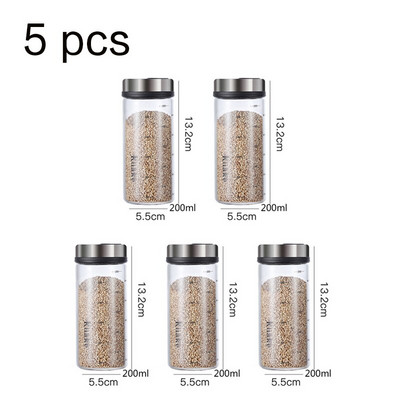 Vysoko borosilikátové sklenené korenie, fľaša na korenie, kuchynská soľ, sezamové korenie, vzduchotesná fľaša s otočným viečkom