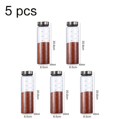 Vysoko borosilikátové sklenené korenie, fľaša na korenie, kuchynská soľ, sezamové korenie, vzduchotesná fľaša s otočným viečkom