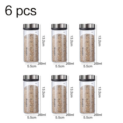 Vysoko borosilikátové sklenené korenie, fľaša na korenie, kuchynská soľ, sezamové korenie, vzduchotesná fľaša s otočným viečkom