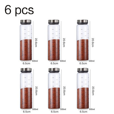 Vysoko borosilikátové sklenené korenie, fľaša na korenie, kuchynská soľ, sezamové korenie, vzduchotesná fľaša s otočným viečkom