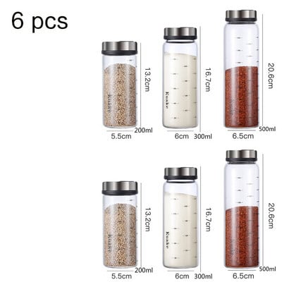 Vysoko borosilikátové sklenené korenie, fľaša na korenie, kuchynská soľ, sezamové korenie, vzduchotesná fľaša s otočným viečkom