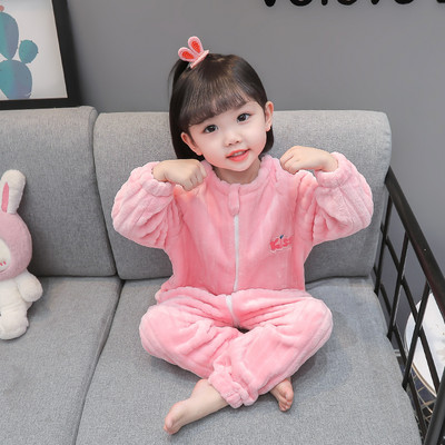 Detské pyžamo pre dievčatá s výšivkou a zipsom