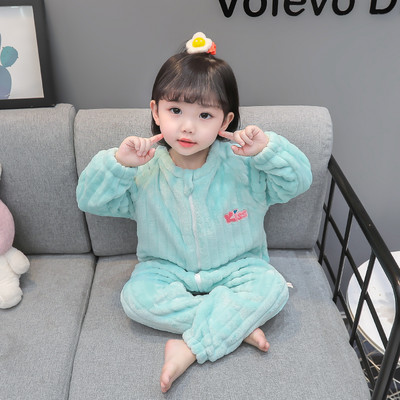 Detské pyžamo pre dievčatá s výšivkou a zipsom