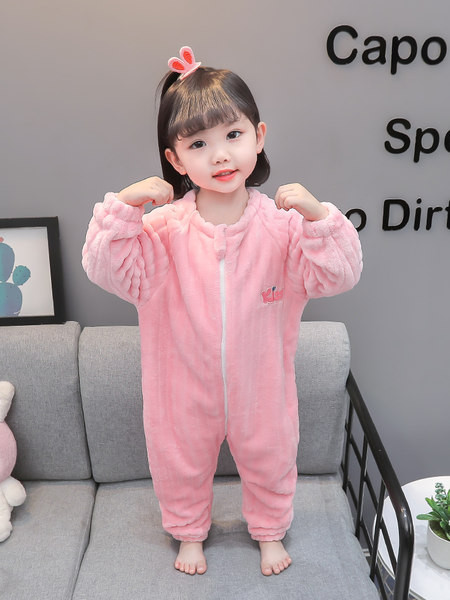 Detské pyžamo pre dievčatá s výšivkou a zipsom