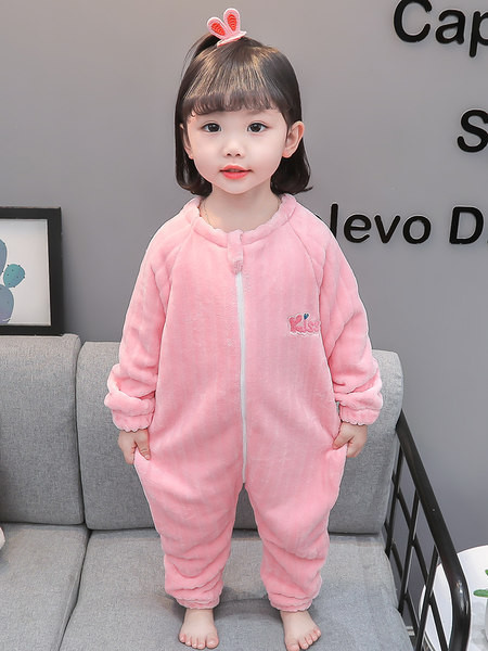 Detské pyžamo pre dievčatá s výšivkou a zipsom