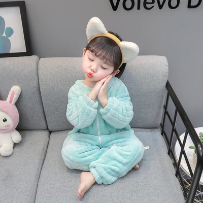 Detské plyšové pyžamo so zipsom pre dievčatá