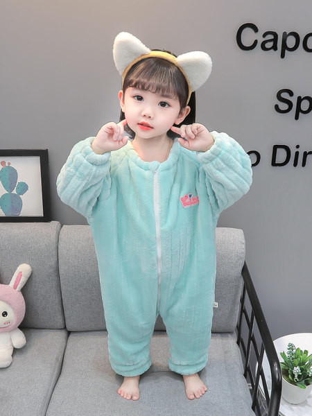 Detské plyšové pyžamo so zipsom pre dievčatá