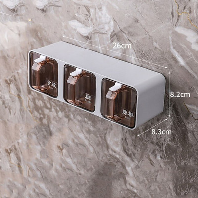 Nástenné kuchynské nádoby na koreniny, soľnička a korenička, korenie, organizér na korenie s lyžičkami