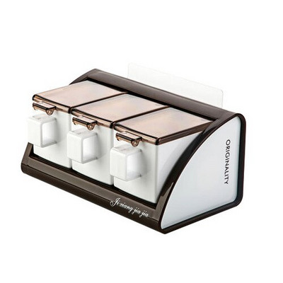 Stojan na soľ bez vŕtania, úložný box na korenie do domácnosti, nástenná závesná nádoba na korenie