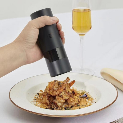 Xiaomi Youpin Huohou Elektrický automatický mlynček na korenie a soľ LED svetlo 5 režimov Drvič na korenie a korenie na varenie