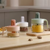 Teleskopická lyžica, korenie, sklenená nádoba, sada kuchynských úložísk, korenie, soľ, cukor, fľaša, uzavretý vlhkosťodolný stojan na korenie, NOVINKA