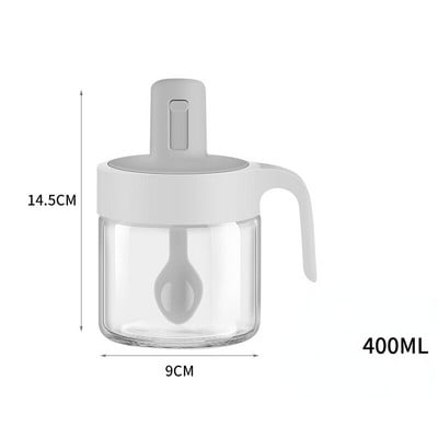 Teleskopická lyžica, korenie, sklenená nádoba, sada kuchynských úložísk, korenie, soľ, cukor, fľaša, uzavretý vlhkosťodolný stojan na korenie, NOVINKA