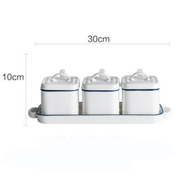 FANCITY Keraminis kavos indelis su cukrumi su dangteliu prieskonių indelis Virtuvė Drėgmei atsparus sojos padažas, acto butelis Šiuolaikinė buitinė arbata jūra