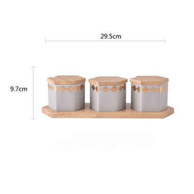 FANCITY Keraminis kavos indelis su cukrumi su dangteliu prieskonių indelis Virtuvė Drėgmei atsparus sojos padažas, acto butelis Šiuolaikinė buitinė arbata jūra