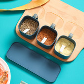 4 mriežkové korenie, organizér na korenie, soľ, korenie, kuchynská nádoba, fľaša na korenie, nádoba s lyžicami