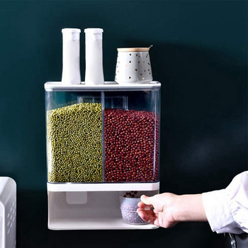 HOT-2 Pcs Dry Food Dispenser, Transparent Plastic, Dry Food Dispenser, Dry Food Storage Fruit Box, 1500ML & 3000ML