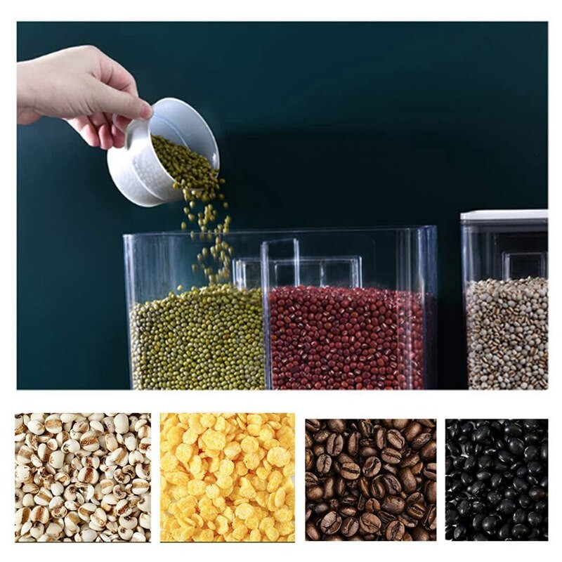2 ks dávkovača suchého krmiva, priehľadný plast, dávkovač suchého krmiva, úložný box na suché ovocie, 1500 ml a 3000 ml