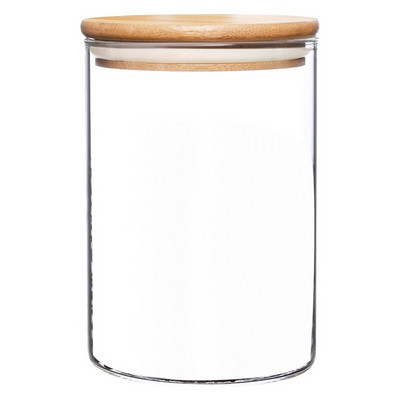 Стъклени контейнери за съхранение на храна с капак Големи стъклени буркани за съхранение на храна за кафе-бар чай захар (27 FL OZ)