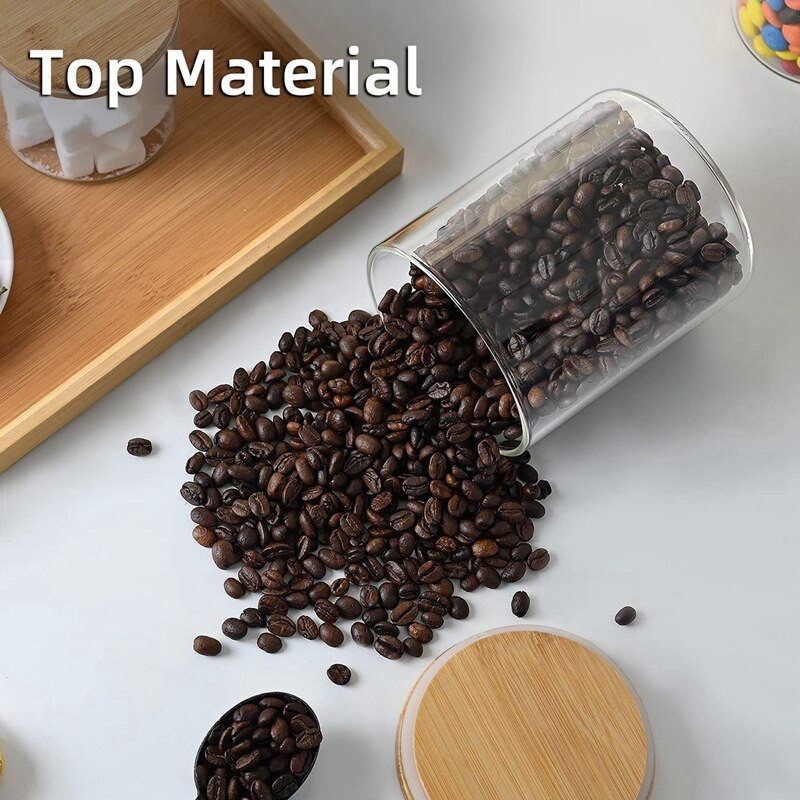 Stikliniai maisto laikymo indai su dangteliais Dideli stikliniai indeliai maistui laikyti Kavai arbatai cukrui (27 FL OZ)