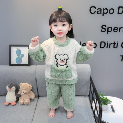 Detské dvojdielne plyšové pyžamo s potlačou