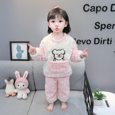 Detské dvojdielne plyšové pyžamo s potlačou