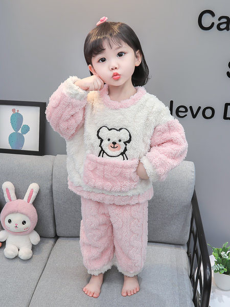 Detské dvojdielne plyšové pyžamo s potlačou