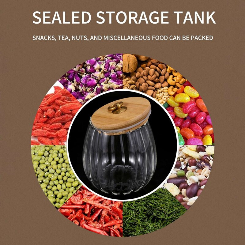 Priehľadná sklenená koreniaca nádoba s viečkom, nádoba na čaj, úložná skrinka na soľ a korenie, cukornička, kuchynské doplnky